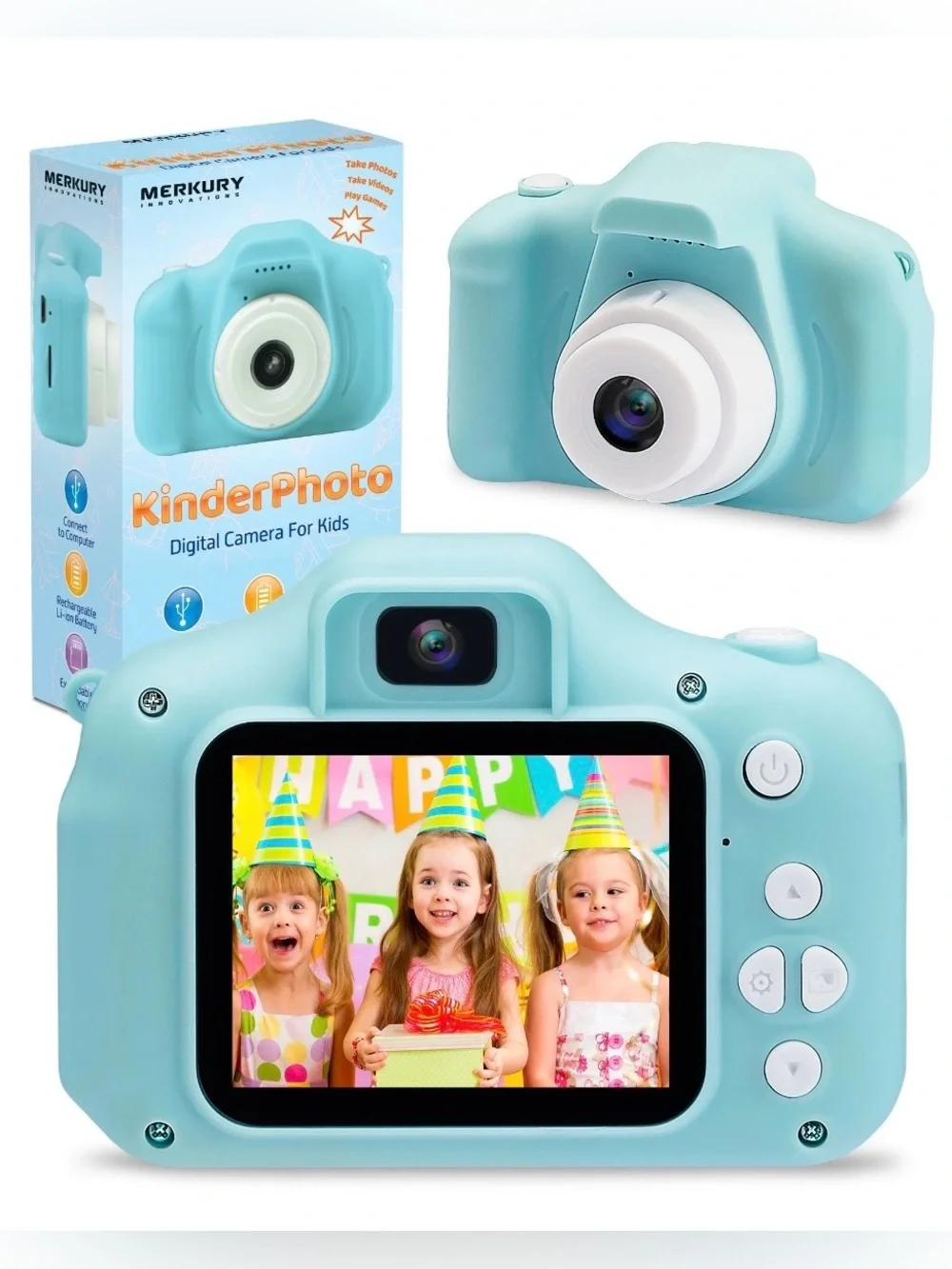 NIB Merkury KinderPhoto Digital Camera for Kids - Blue